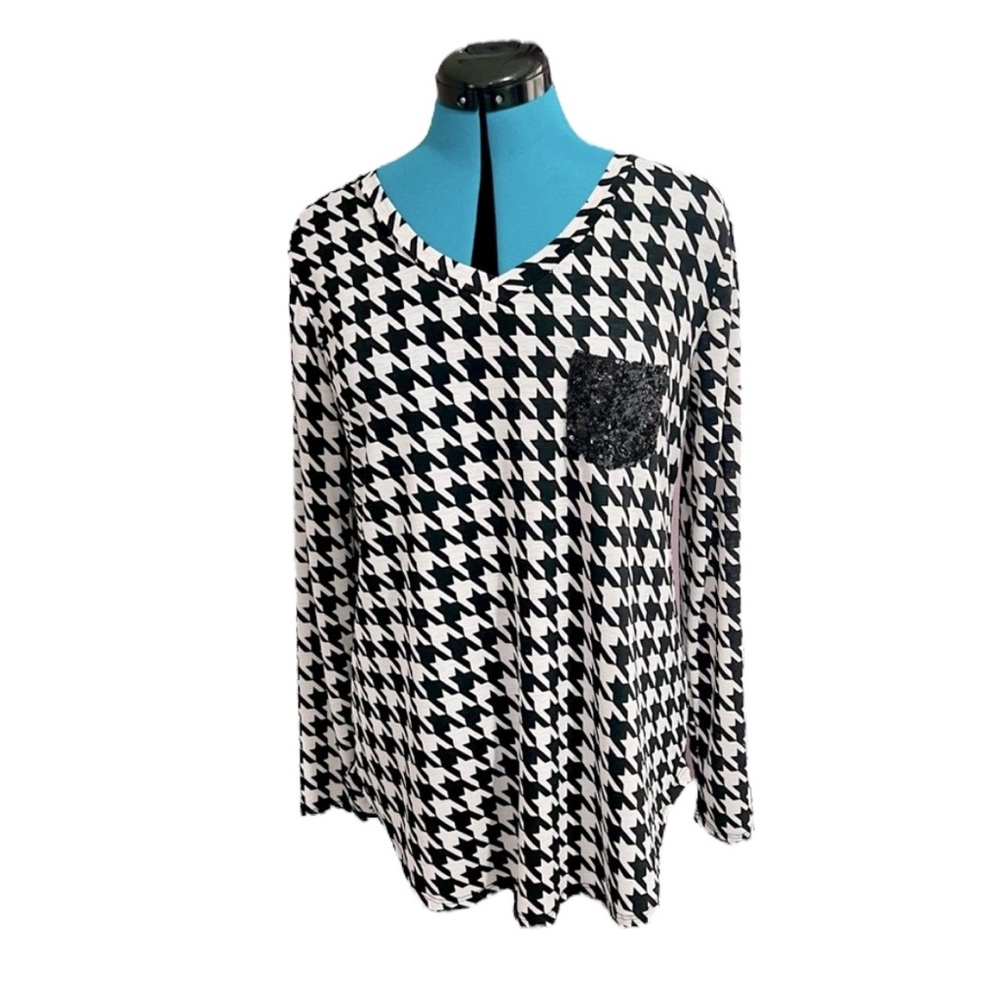 ⭐️ Heimish USA Houndstooth Light Weight Size Medium‎ Sequin